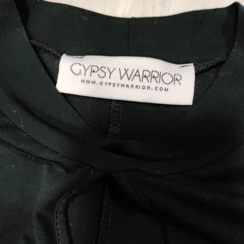 Gypsy Warrior Long Sleeve Keyhole Mock Neck Mini Dress Black Women's Size M - Picture 6 of 10